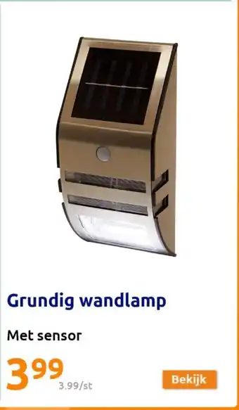 Action Grundig wandlamp Met sensor aanbieding