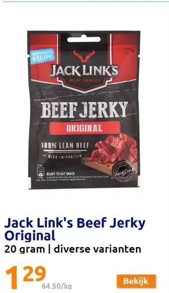 Action Jack Link's Beef Jerky Original 20 gram aanbieding