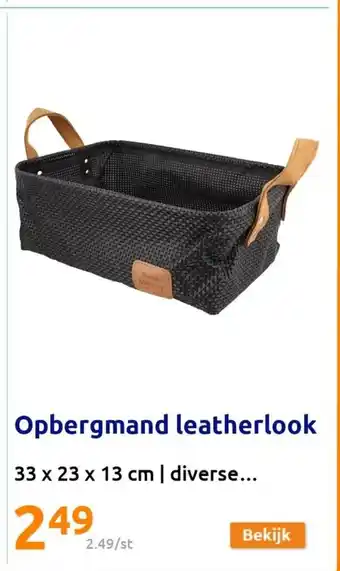 Action Opbergmand leatherlook 33x23x13 cm aanbieding