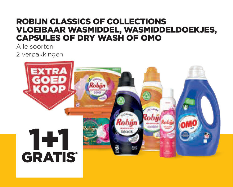 Robijn Classics Of Collections Vloeibaar Wasmiddel, Wasmiddeldoekjes