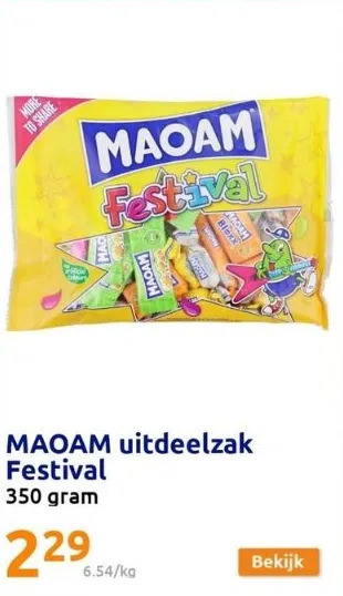 Action Maoam uitdeelzak festival aanbieding