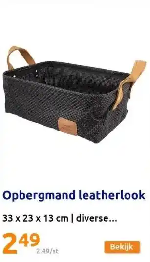 Action Opbergmand leatherlook aanbieding