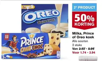 Hoogvliet Milka, prince of oreo koek aanbieding