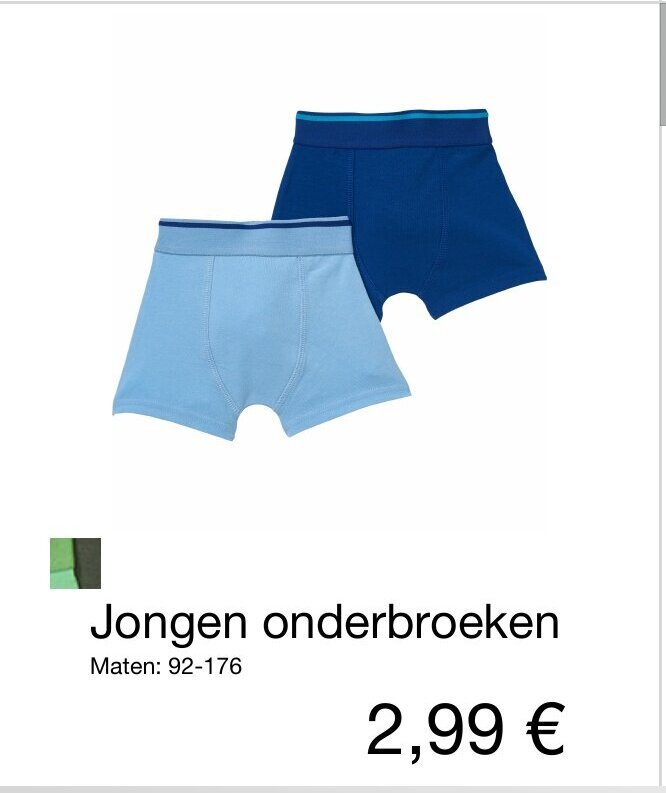 Jongen onderbroeken aanbieding bij Kik