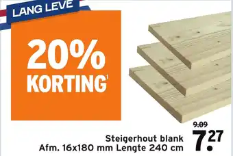 GAMMA Steigerhout blank  afm. 16x180mm lengte 240cm aanbieding