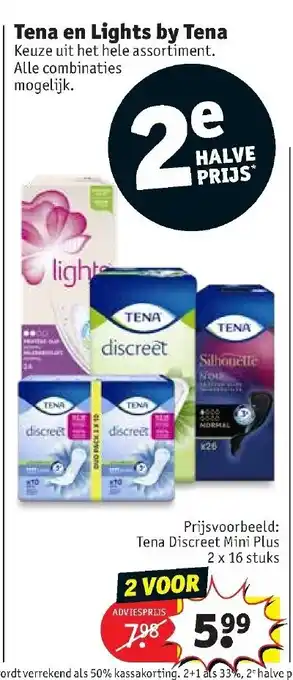 Kruidvat Tena en lights by Tena 2st aanbieding