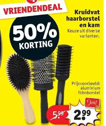 Kruidvat Kruidvat Haarborstel en kam aanbieding