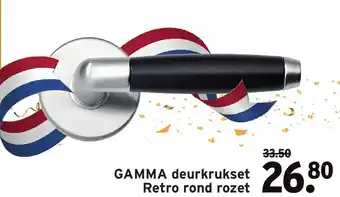 GAMMA GAMMA deurkrukset Retro rond rozet aanbieding