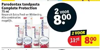 Kruidvat Paradontax tandpasta Complete Protection 2*75ml aanbieding