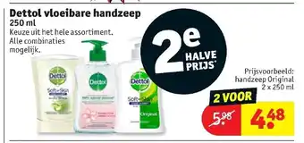 Kruidvat Dettol vloeibare handzeep 2*250ml aanbieding