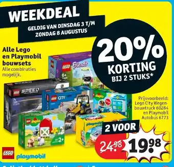 Kruidvat Lego en Playmobil bouwsets 2st aanbieding