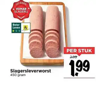 Vomar Voordeelmarkt Slagersleverworst 450g aanbieding