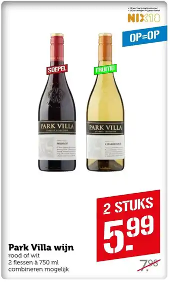 Coop Park villa wijn 750ml aanbieding