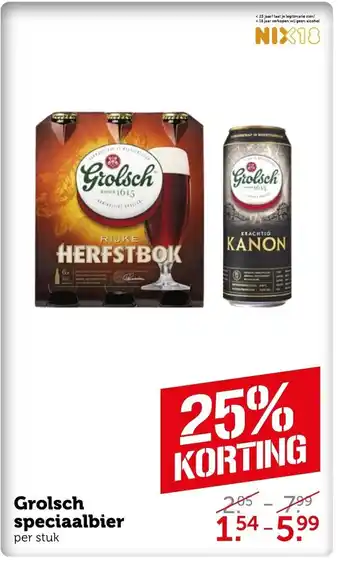 Coop Grolsch speciaalbier aanbieding