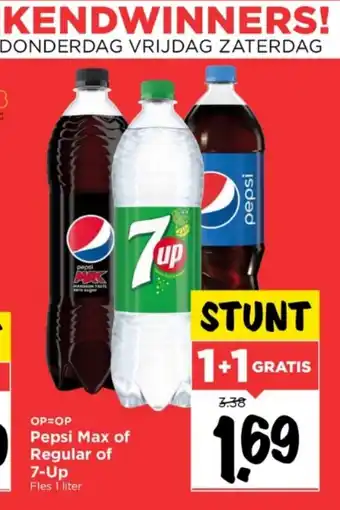 Vomar Voordeelmarkt Pepsi Max of Regular of 7-Up aanbieding