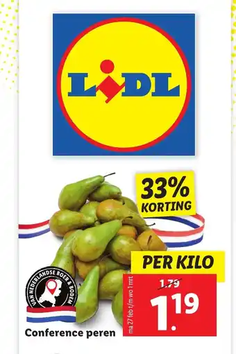 Lidl Conference peren per kilo aanbieding