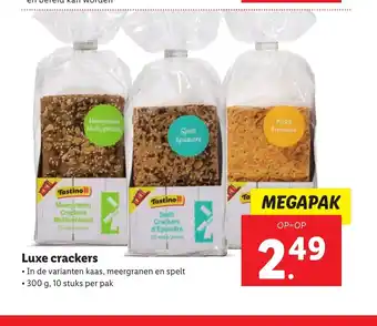 Lidl Luxe crackers 300 g, 10 stuks per pak aanbieding