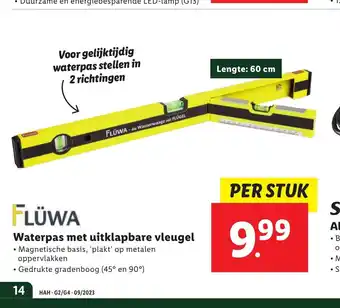 Lidl Fluwa Waterpas met uitklapbare vleugel 60 cm aanbieding