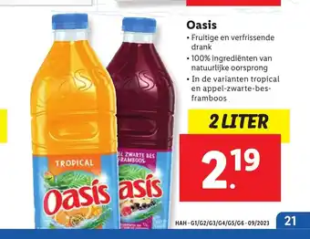 Lidl Oasis 2 liter aanbieding