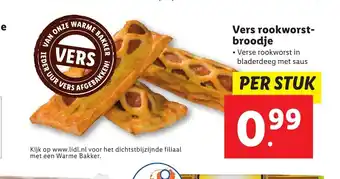 Lidl Vers rookworst-broodje aanbieding