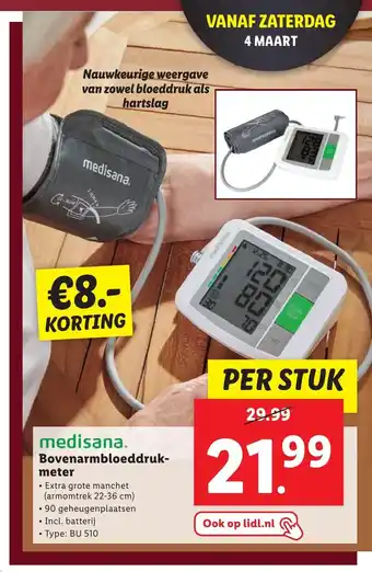 Lidl Medisana Bovenarmbloeddruk-meter aanbieding