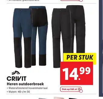 Lidl Crivit Heren outdoorbroek maten: 48 t/m 56 aanbieding