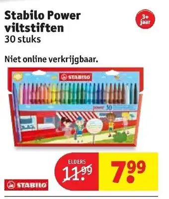 Kruidvat Stabilo Power viltstiften 30st aanbieding