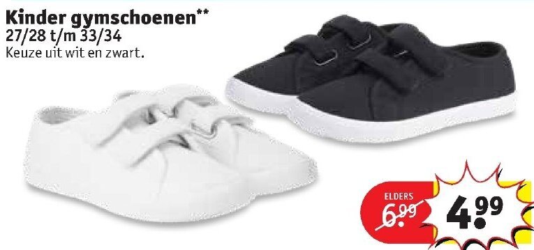 Kruidvat Kinder gymschoenen 27/28-33/34 aanbieding