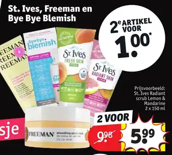 Kruidvat St.ives,freeman en bye bye blemish aanbieding