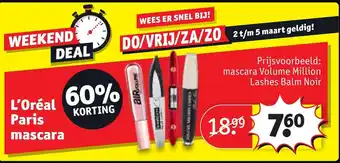Kruidvat L'oreal paris mascara aanbieding