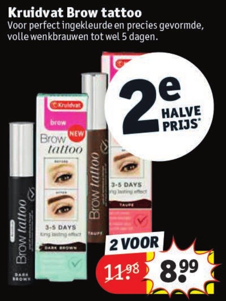 Kruidvat brow tattoo aanbieding bij Kruidvat