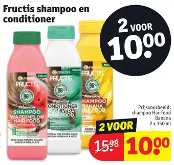 Kruidvat Fructis shampoo en conditioner 2 voor aanbieding