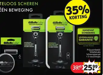 Kruidvat Gillettelabs scheerapparaat + 2 navulmesjes aanbieding