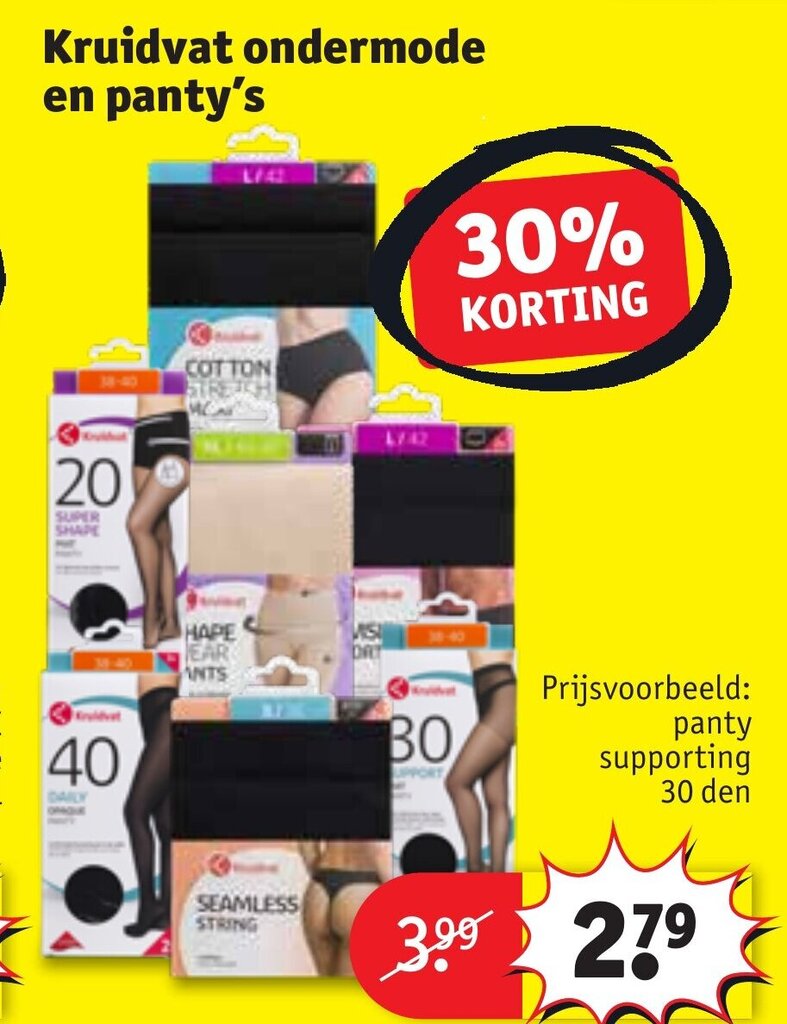 Kruidvat ondermode en panty's aanbieding bij Kruidvat