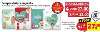 Kruidvat Pampers luiers en pants 4 voor aanbieding