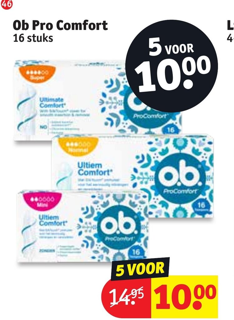 Ob pro comfort 16 stuks aanbieding bij Kruidvat