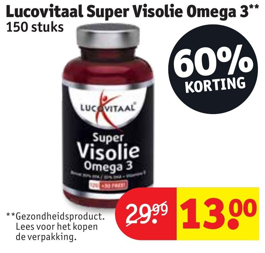 Lucovitaal super visolie omega 3 150 stuks aanbieding bij Kruidvat