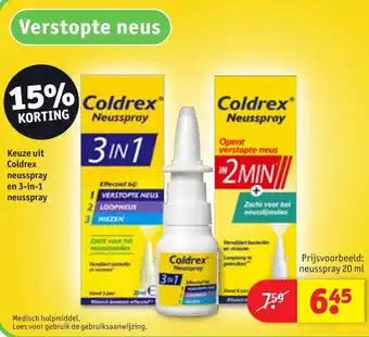 Kruidvat Keuze uit coldrex neusspray en 3-in-1 neusspray aanbieding