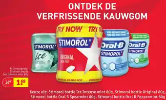 Kruidvat Stimorol bottle ice intense mint 80g aanbieding