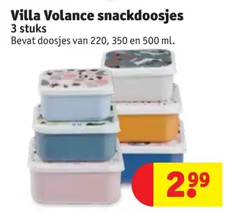 Kruidvat Villa volance snackdoosjes 3 stuks aanbieding