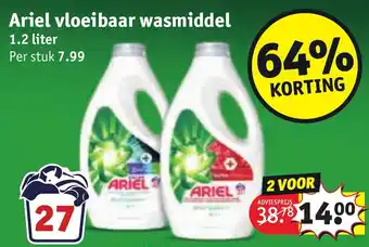 Kruidvat Ariel vloeibaar wasmiddel 1.2 liter aanbieding