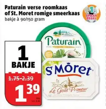 Poiesz Paturain verse roomkaas of St. Moret romige smeerkaas aanbieding