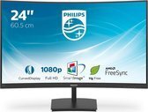 Bol.com Philips 241e1sc - full hd curved monitor - freesync - 75hz - 24 inch aanbieding