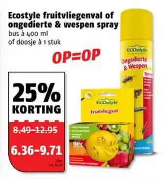 Poiesz Ecostyle fruitvliegenval of ongedierte & wespen spray aanbieding