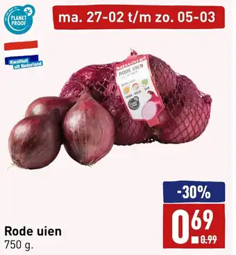 ALDI Rode uien 750g aanbieding