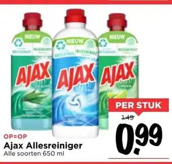 Vomar Voordeelmarkt Ajax allesreiniger 650ml aanbieding