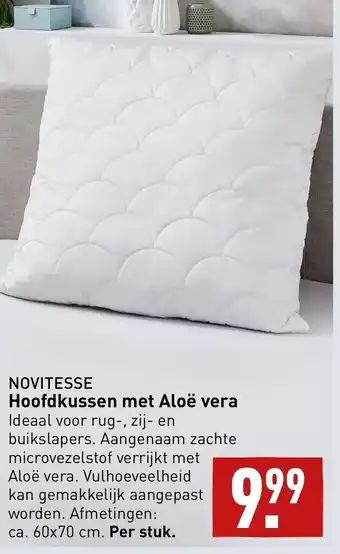 ALDI Novitesse hoofdkussen met aloe vera per stuk aanbieding