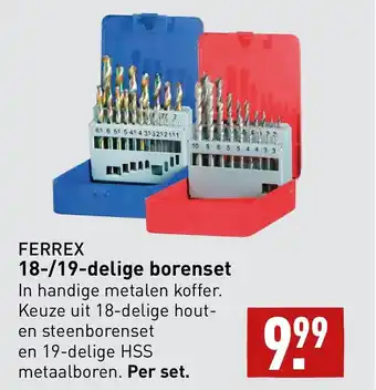 ALDI Ferrex 18-/19-delige borenset aanbieding