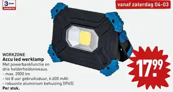 ALDI Workzone accu led werklamp per stuk aanbieding