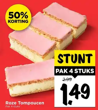 Vomar Voordeelmarkt Roze tompoucen 4st aanbieding